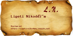 Ligeti Nikodém névjegykártya